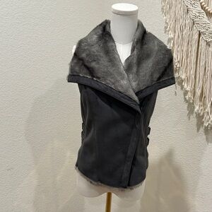 bebe Gray Faux Fur Vest